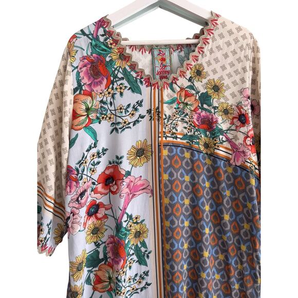 Johnny Was Shana Tunic Size Large NWT Floral Viscose Crepe Boho Blouse - Picture 3 of 9